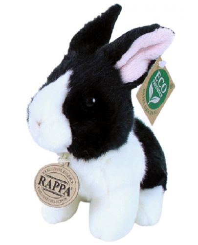 Плюшена играчка Rappa Еко приятели - Зайче, бяло и черно, 16 сm - 1