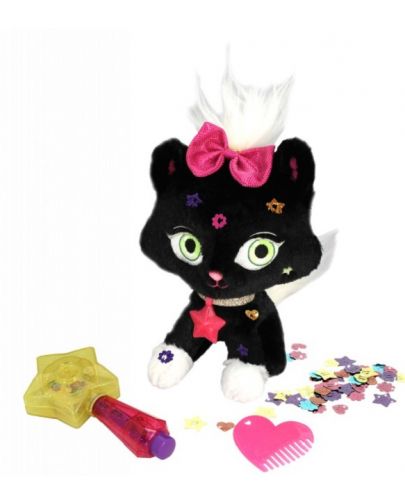 Плюшена играчка Shimmer Stars - Блестящо коте, Черен диамант - 3