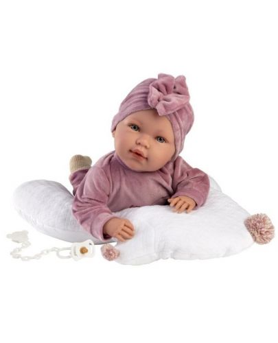 Плачеща кукла-бебе Llorens - Abril с възглавничка, 42 cm - 3