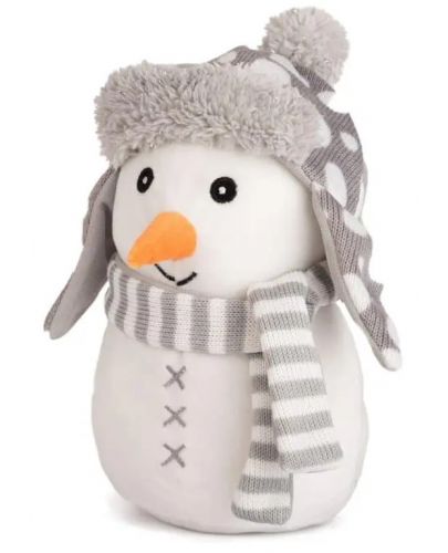 Плюшена играчка Амек Тойс - Снежко със сива шапка и шал, 19 cm - 1