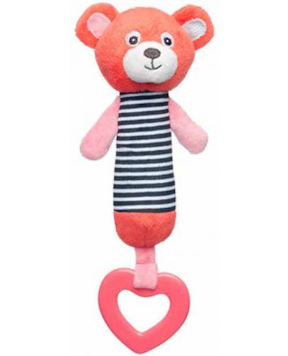 Мека играчка с дрънкалка Canpol - Bears, оранжева - 1