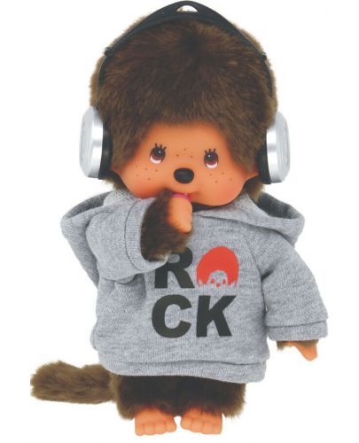 Плюшена играчка Monchhichi - Маймунка, Rock Hoodie, 20 cm - 2