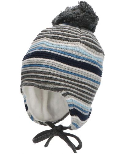 Плетена бебешка шапка Sterntaler - На райе, 49 cm, 12-18 месеца - 1