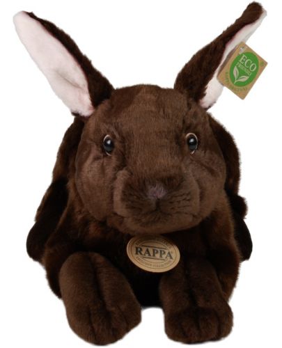 Плюшена играчка Rappa Еко приятели - Кафяво зайче, стоящо, 36 cm - 2
