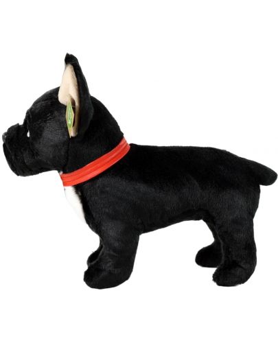 Плюшена играчка Rappa Еко приятели - Куче Френски булдог, стоящ, черен, 30 cm - 3