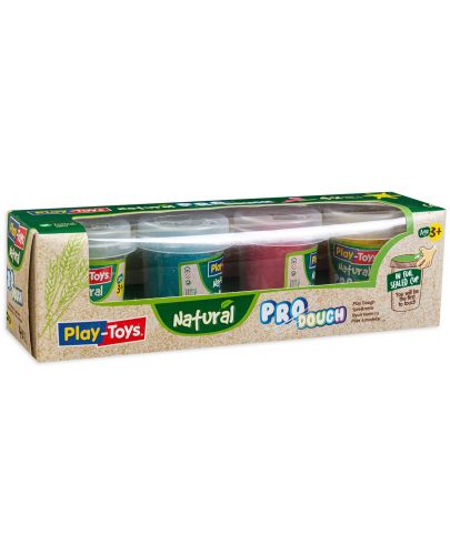 Пластилин Play-Toys - Натурални цветове, 4 х 50 g - 1