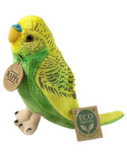 Плюшена играчка Rappa Еко приятели - Вълнист папагал, зелен, 12 сm - 1