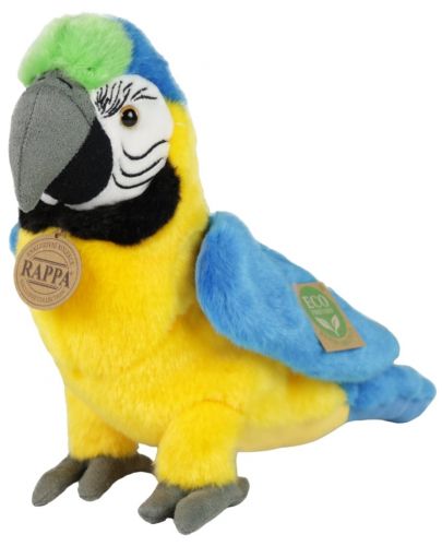 Плюшена играчка Rappa Еко приятели - Папагал синьо-жълта Ара, 24 cm - 1
