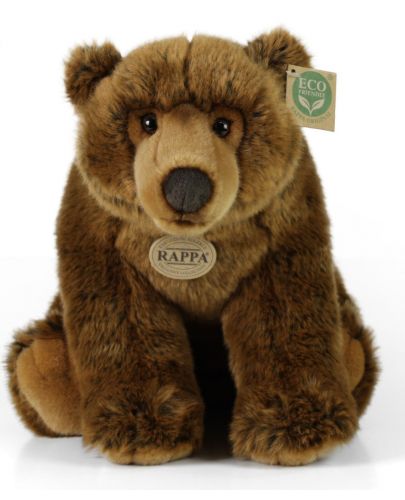 Плюшена играчка Rappa Еко приятели - Кафява мечка, седяща, 40 cm - 2