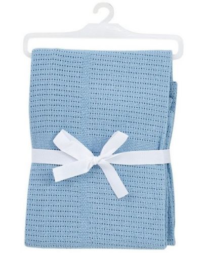 Плетено одеяло от памук Baby Dan - Dusty Blue, 75 x 100 cm - 1