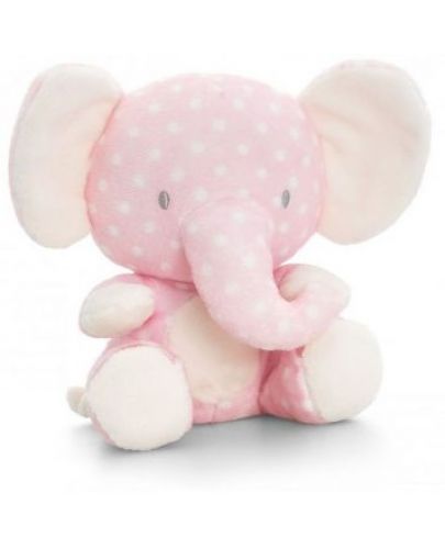 Плюшена бебешка играчка Keel Toys Baby Keel - Слонче, розово,15 cm - 1