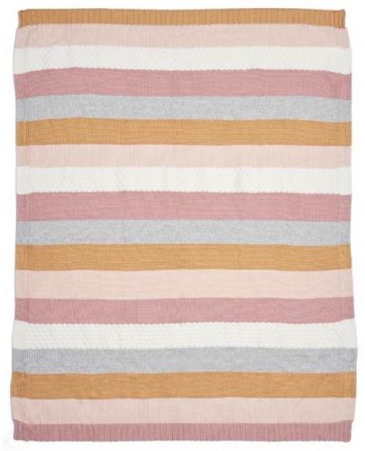 Плетено одеяло Mamas & Papas, 70 х 90 cm, Multi Stripe Pink - 2