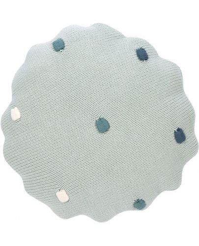 Плетена възглавница Lassig - Dots, 25 х 25 cm, мента - 1