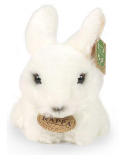 Плюшена играчка Rappa Еко приятели - Бяло зайче, 16 cm - 2