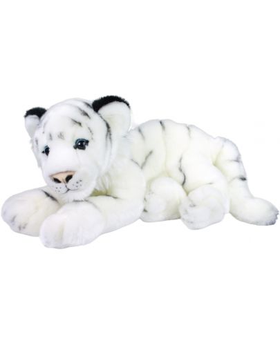 Плюшена играчка Rappa Еко приятели - Бял тигър, лежащ, 36 cm - 2