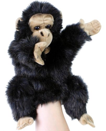 Плюшена играчка Rappa Еко приятели - Кукла за театър, маймунка, 28 cm - 2