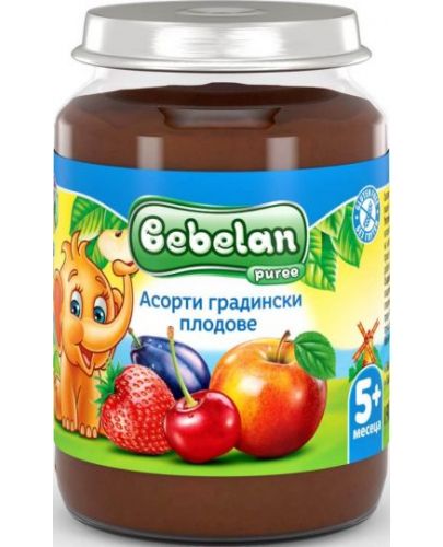 Плодово пюре  Bebelan Puree - Асорти градински плод, 190 g - 1