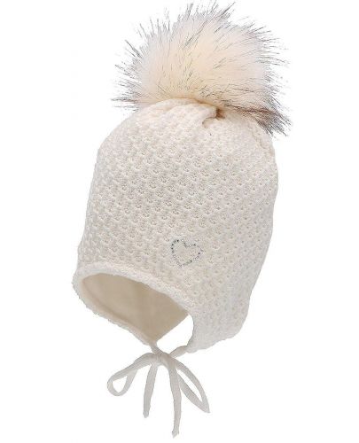 Плетена зимна шапка Sterntaler - 51 cm, 18-24 месеца, екрю - 1