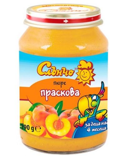 Плодово пюре Слънчо - Праскова, 190 g - 1