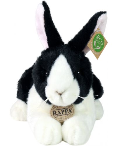 Плюшена играчка Rappa Еко приятели - Черно-бяло зайче, стоящо, 25 cm - 2
