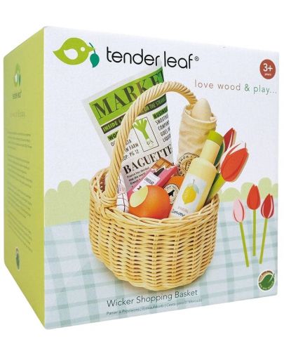 Плетена пазарска кошница Tender Leaf Toys - С продукти и цветя - 4