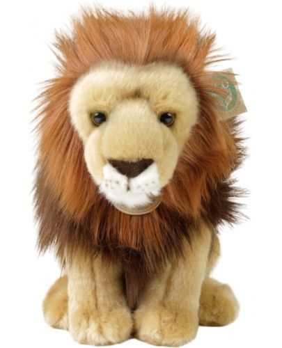 Плюшена играчка Rappa Еко приятели - Лъв, седящ, 25 cm - 2