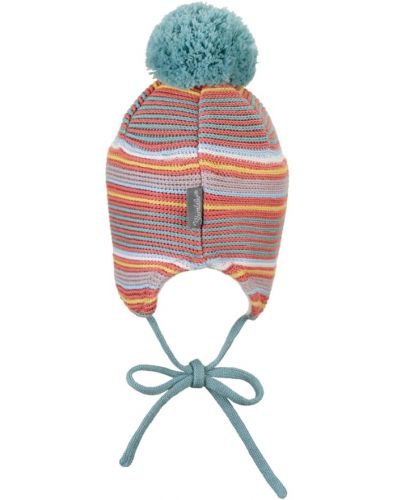Плетена бебешка шапка Sterntaler - На райе, 49 cm, 12-18 месеца, пастел - 2