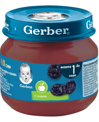 Плодово пюре Nestlé Gerber - Слива, 80 g - 1