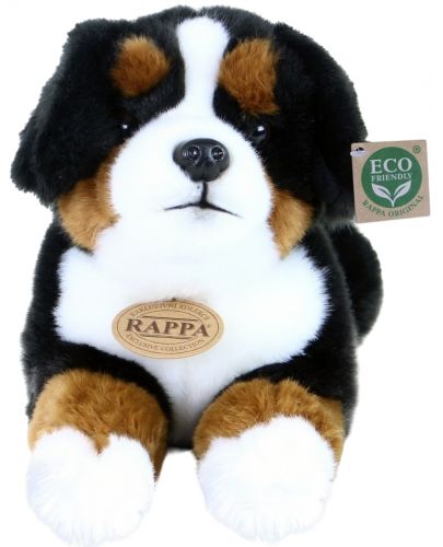 Плюшена играчка Rappa Еко приятели - Куче Бернски зененхунд, лежащо, 30 cm - 2