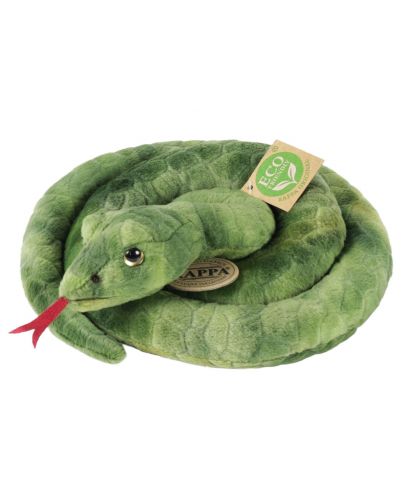 Плюшена играчка Rappa Еко приятели - Змия, 90 cm, зелена - 1