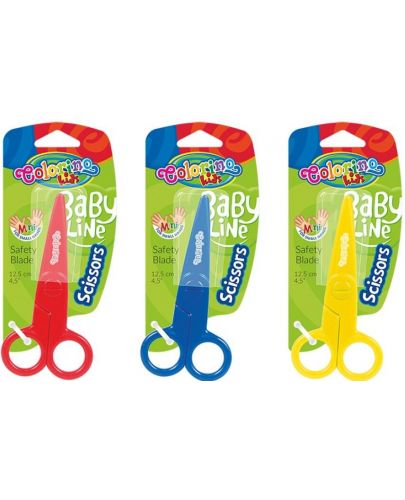 Пластмасова ножица Colorino Kids - Baby Line, 12 см, асортимент - 1
