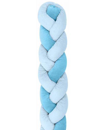 Плетен плюшен обиколник KikkaBoo - 3 плитки, 210 cm, Blue - 1