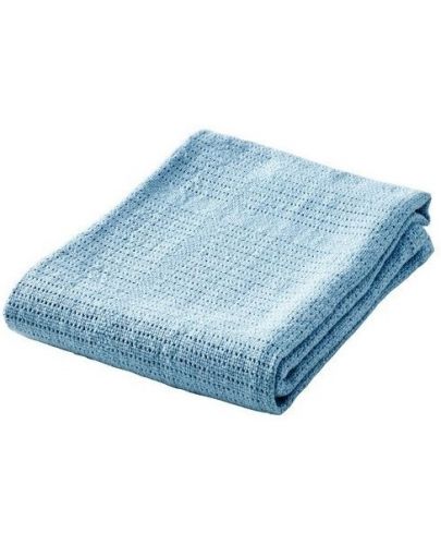 Плетено одеяло от памук Baby Dan - Dusty Blue, 75 x 100 cm - 2