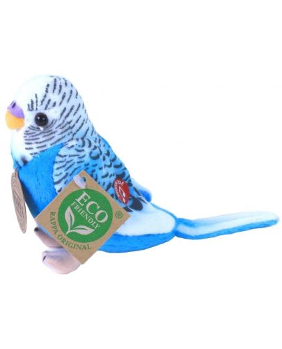 Плюшена играчка Rappa Еко приятели - Вълнист папагал, със звук, зелен, 11 cm - 1