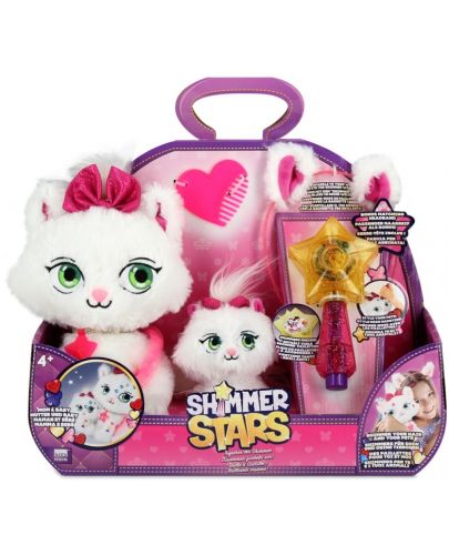  Плюшена играчка Shimmer Stars - Мама и бебе коте, с аксесоари - 1