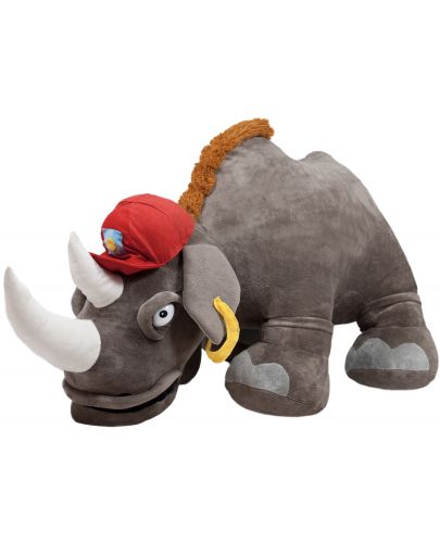 Плюшена играчка Амек Тойс - Носорог с шапка, 65 cm - 1