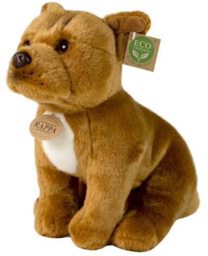 Плюшена играчка Rappa Еко приятели - Куче Старфордширски бултериер, кафяв, 30 cm - 2