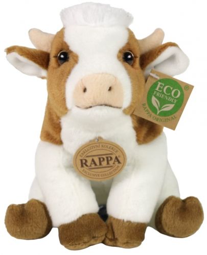 Плюшена играчка Rappa Еко приятели - Крава, седяща, 18 cm - 2