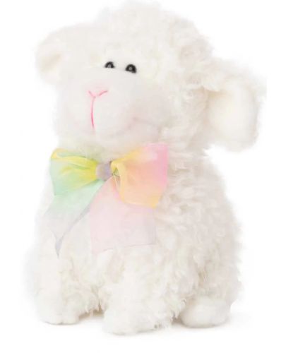Плюшена играчка Амек Тойс - Бяла овчица с цветна панделка - 1