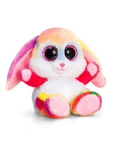 Плюшена играчка Keel Toys Animotsu - Цветно зайче, 15 cm - 1