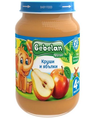 Плодово пюре Bebelan Puree -  Круши и ябълки, 190 g - 1
