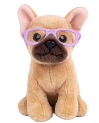 Плюшена играчка Studio Pets - Куче Френски булдог с очила, Фреди - 1