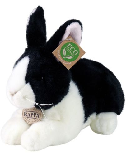 Плюшена играчка Rappa Еко приятели - Черно-бяло зайче, стоящо, 25 cm - 1