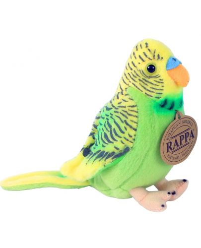 Плюшена играчка Rappa Еко приятели - Вълнист папагал, със звук, зелен, 11cm - 1