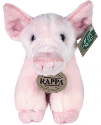 Плюшена играчка Rappa Еко приятели - Прасенце, седящо, 16 cm - 2