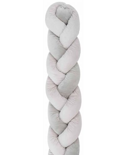 Плетен плюшен обиколник KikkaBoo - 3 плитки, 210 cm, Grey - 1