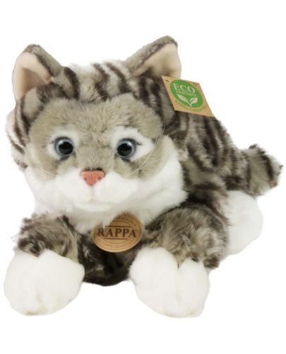Плюшена играчка Rappa Еко приятели -Таби котка, лежаща, 40 cm - 1