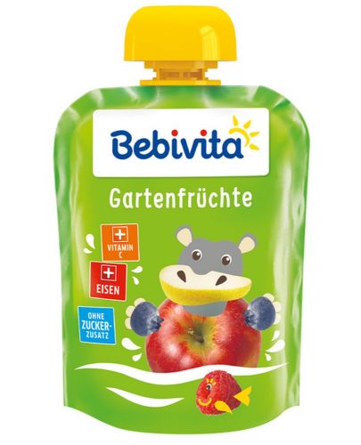 Плодова закуска Bebivita - Градински плодове с желязо, 90 g - 1