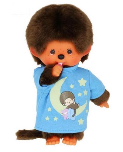 Плюшена играчка Monchhichi - Маймунка със светеща  в тъмното блузка, 20 cm - 1