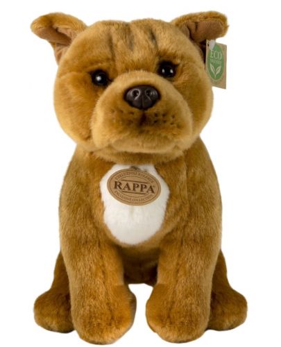 Плюшена играчка Rappa Еко приятели - Куче Старфордширски бултериер, кафяв, 30 cm - 1